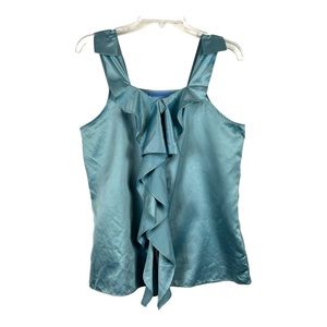 Simply Vera Wang Turquoise Blue Ruffle Cami Top Blouse Women Size M